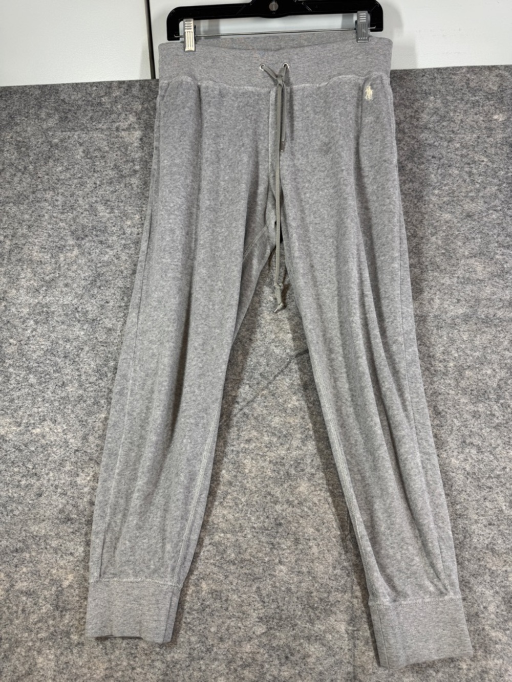 Ralph Lauren Light Gray Knit Drawstring Sweatpants Joggers Cuffed Casual Size M - Picture 2 of 14